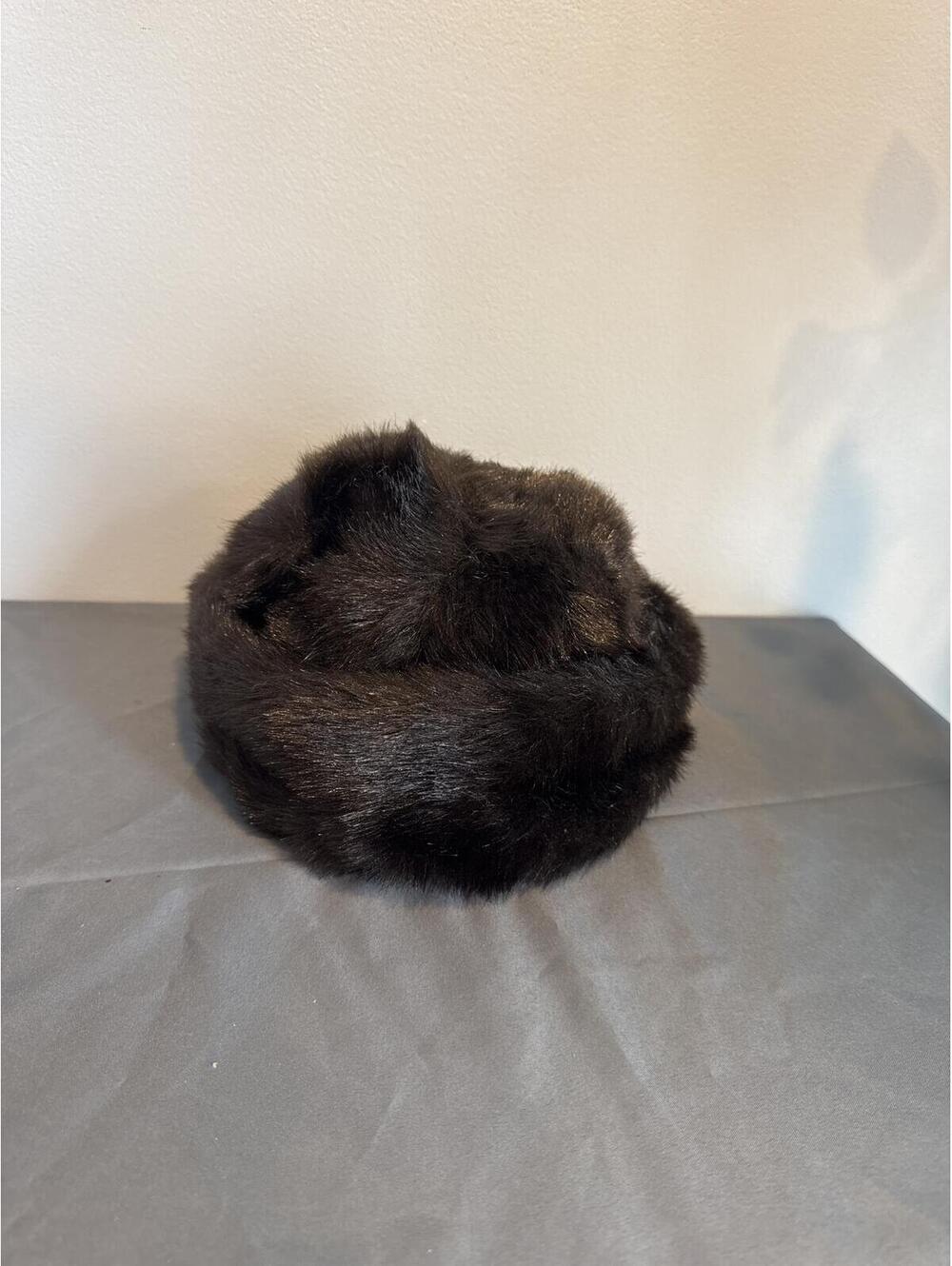 Dark Brown Faux Fur Winter Hat